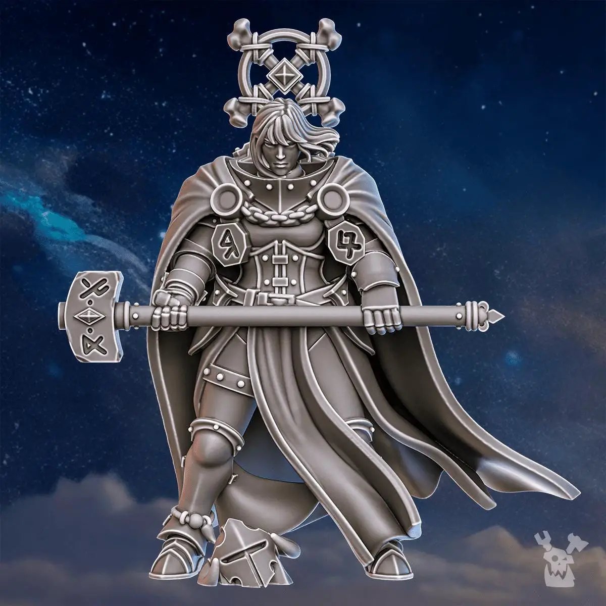 3D printed Stormpride Sisters Runerules Master miniature by Last Hope Miniatures, showcasing detailed fantasy figurine.