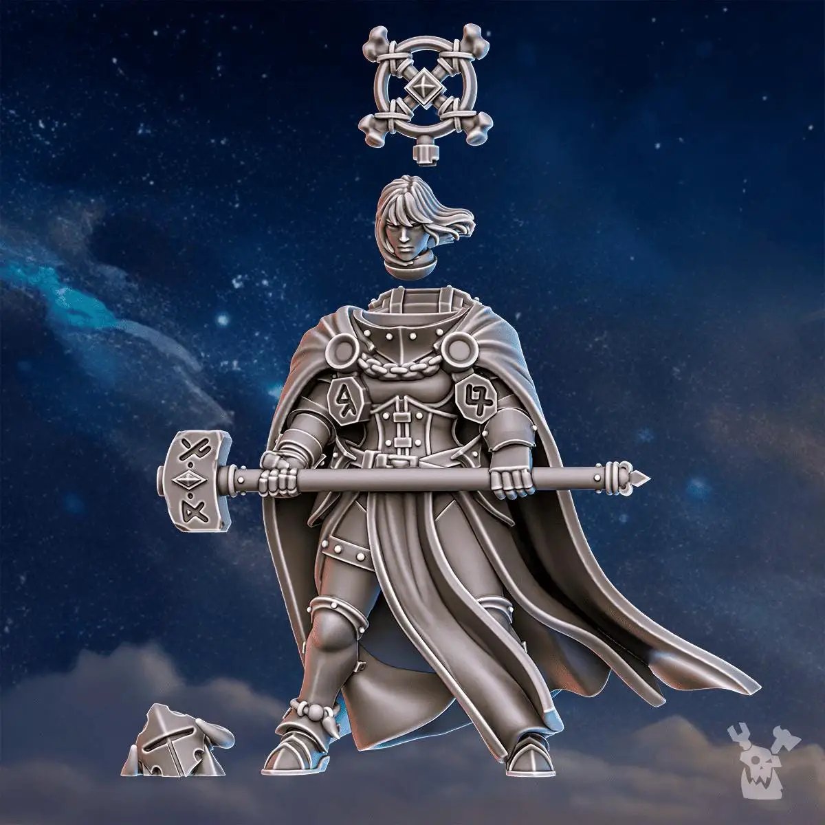 3D printed Stormpride Sisters Runerules Master miniature by Last Hope Miniatures, showcasing detailed sculpt and intricate design.
