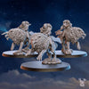 Three 3D-printed Stormpride Sisters Wolf Riders miniatures by Last Hope Miniatures from DakkaDakka, featuring detailed wolf rider figures.