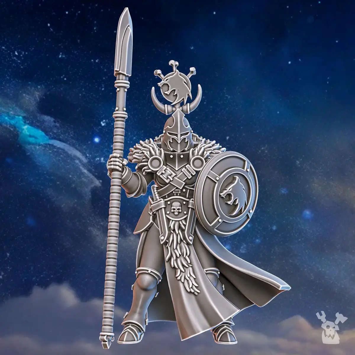 3D printed Stormpride Spear Sister miniatures by Last Hope Miniatures, featuring detailed fantasy warrior with spear armor and intricate design