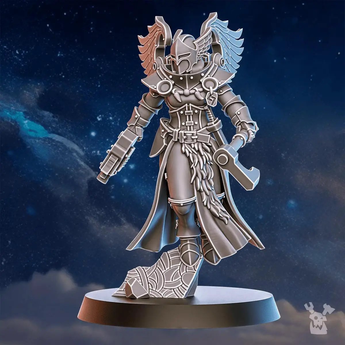 Set of five 3D printed Stormpride Valkyrie Squad miniatures by DakkaDakka Miniatures, designed for tabletop gaming.