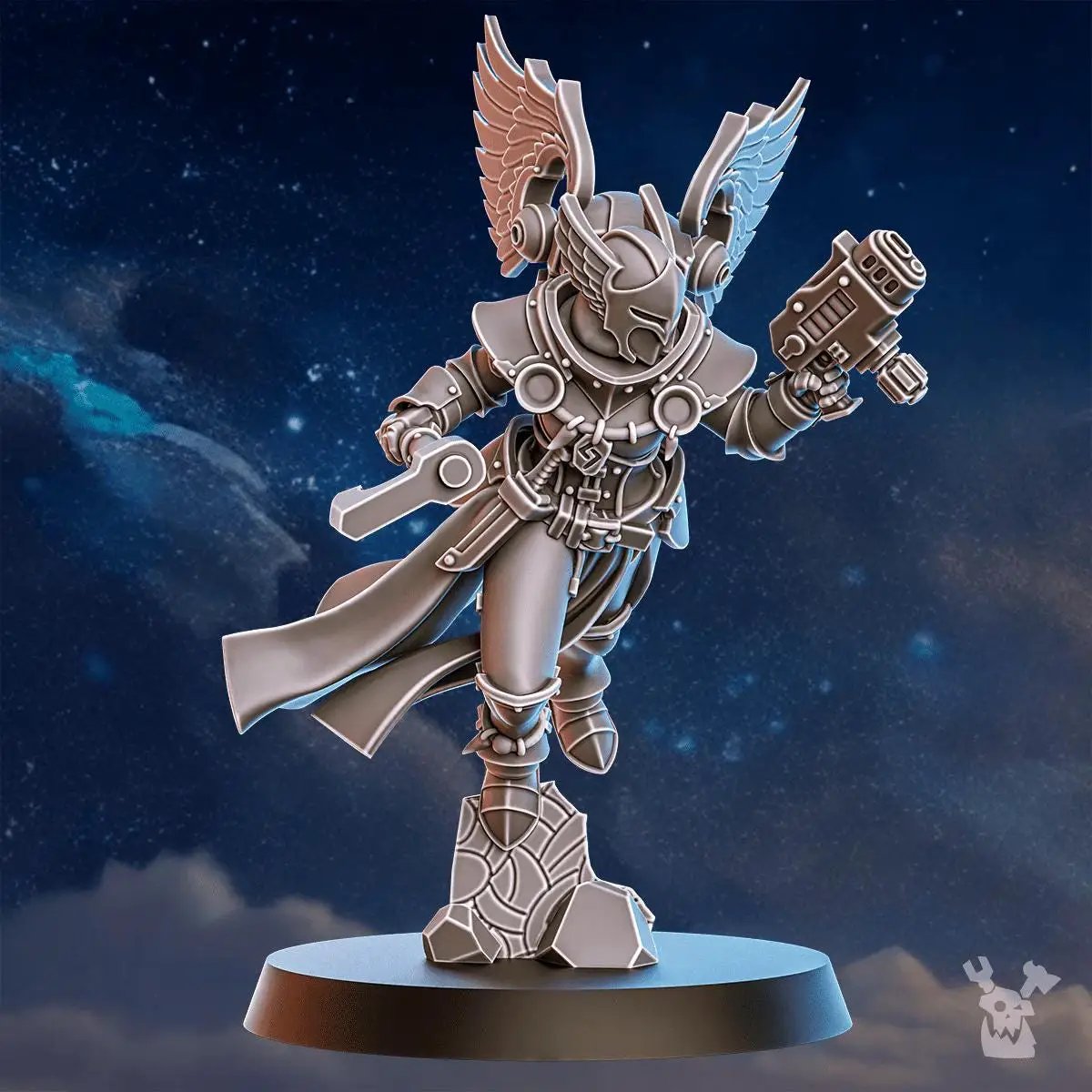 Set of five 3D printed Stormpride Valkyrie Squad miniatures by Last Hope Miniatures for DakkaDakka, detailed sci-fi figures.