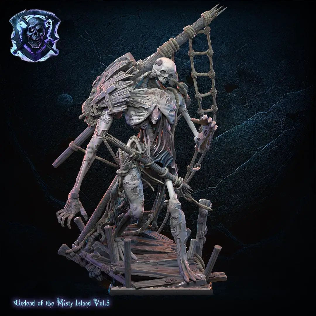 3D printed Sunken Giant miniature by Lost Kingdom Miniatures, detailed aquatic creature with textured scales and submerged setting