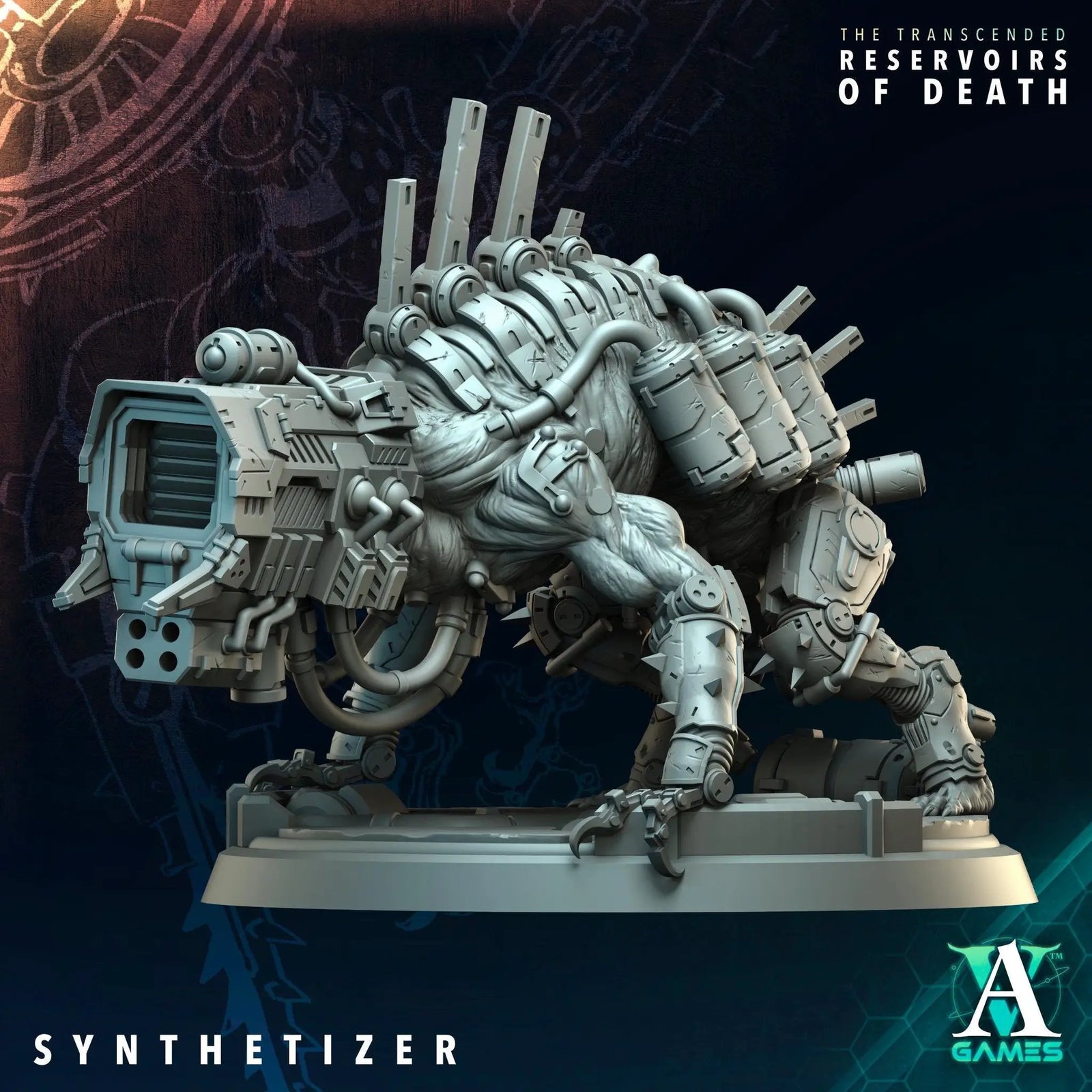 3D printed synthesizer miniature by Last Hope Miniatures for tabletop gaming, detailed with control panels and electronic features.