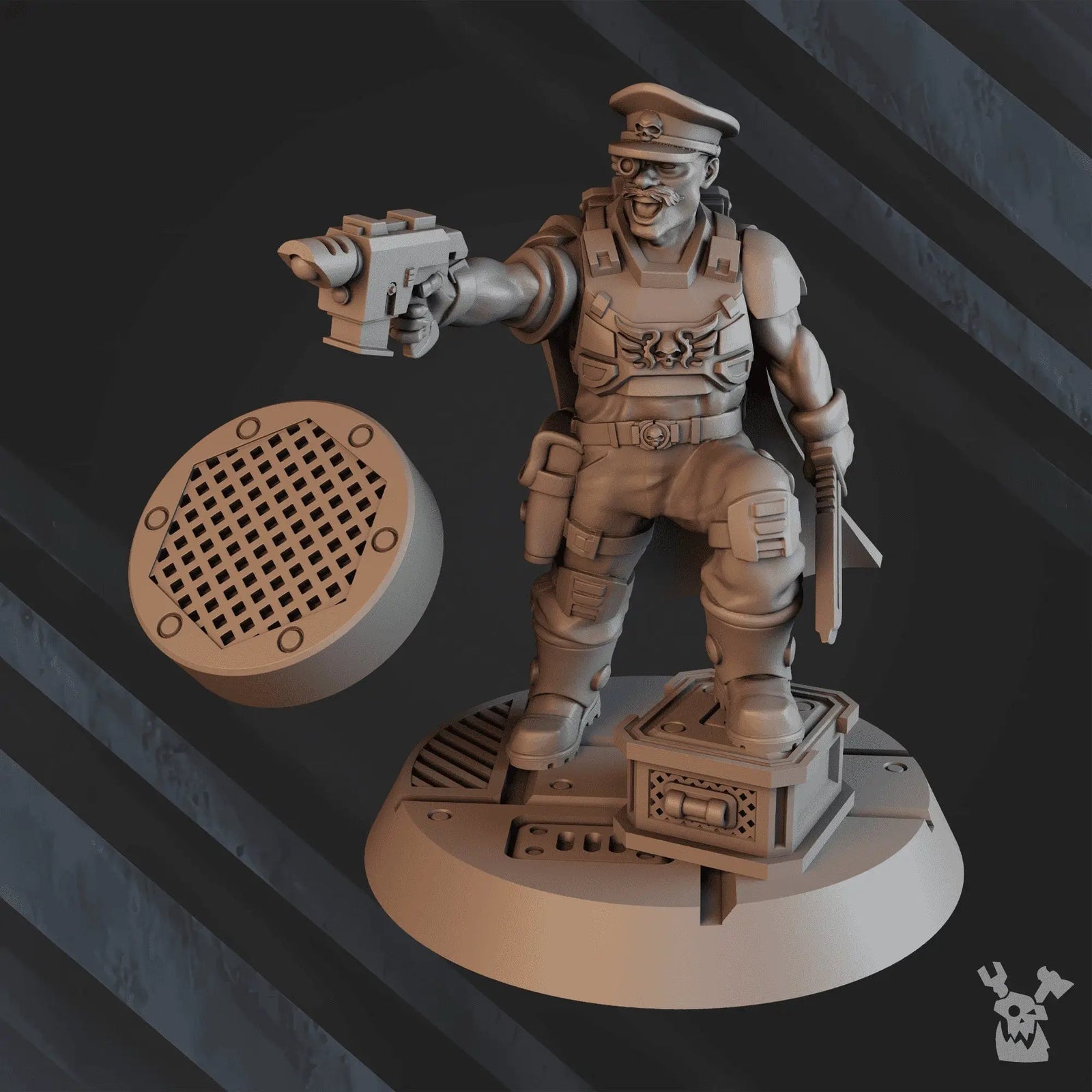 3D printed Tank Commander George "Whizbang" Dillon miniature by Last Hope Miniatures, detailed figure with military uniform and armor.