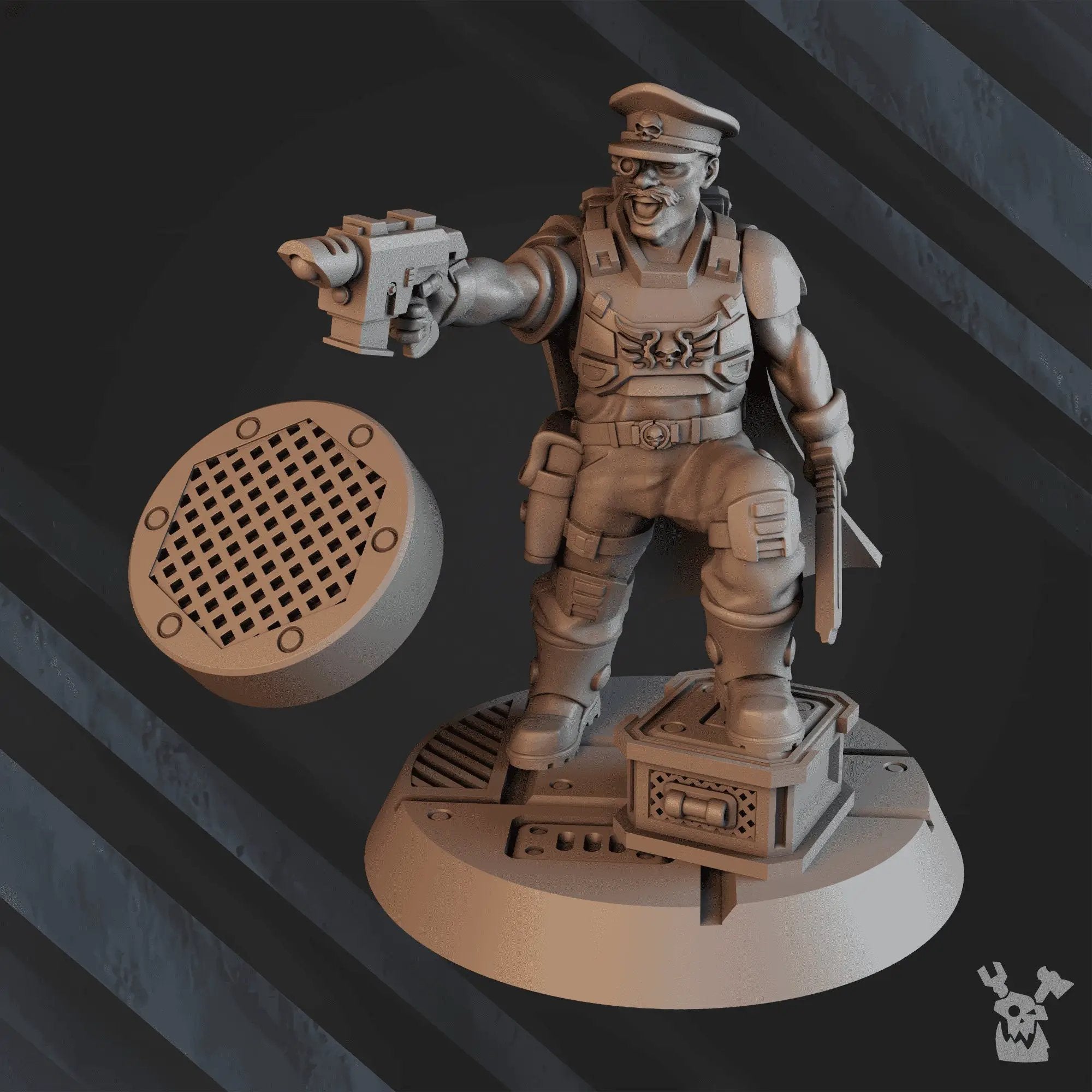 3D printed Tank Commander George "Whizbang" Dillon miniature by Last Hope Miniatures, detailed figure with military uniform and armor.