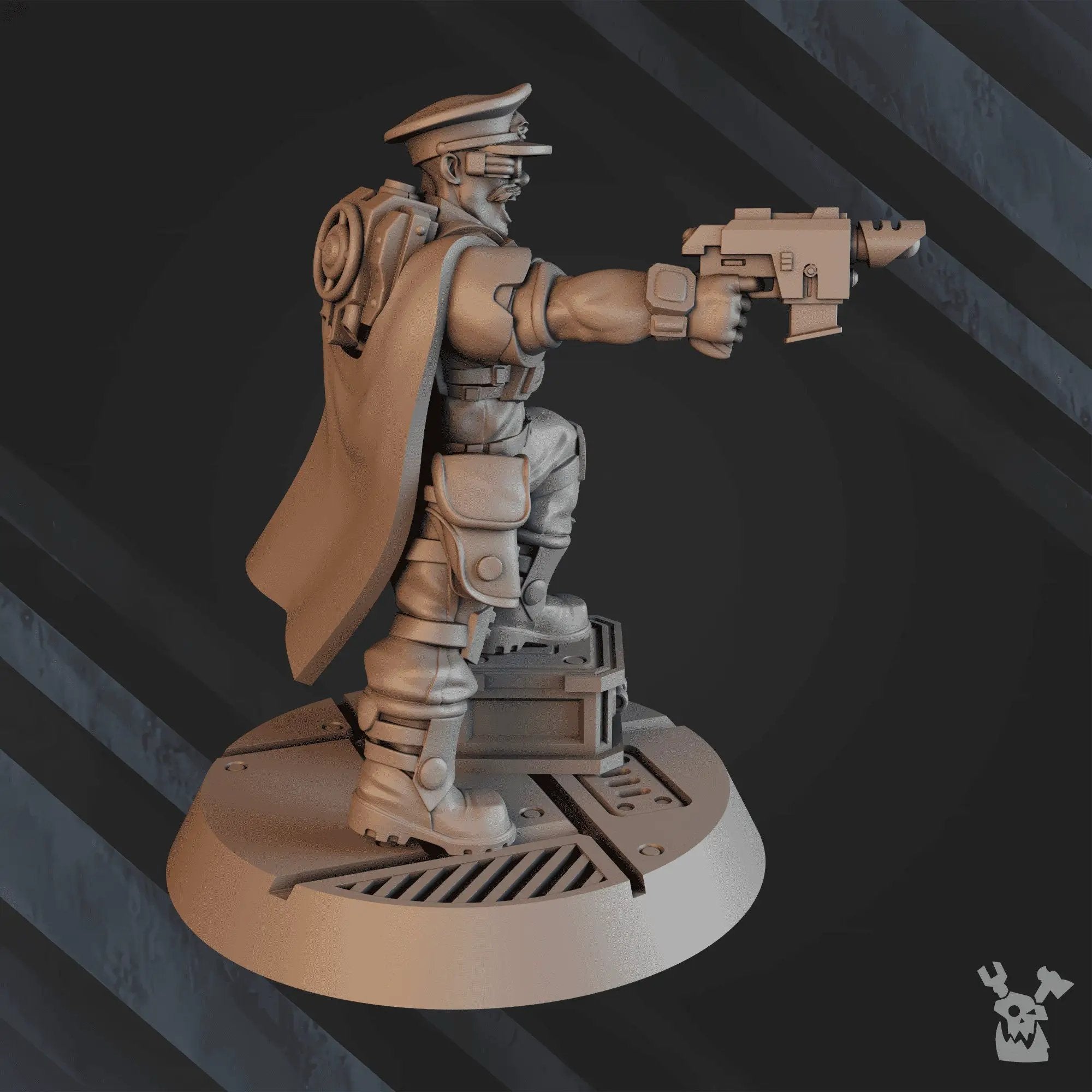 3D printed Tank Commander George "Whizbang" Dillon from Last Hope Miniatures, detailed miniature with military uniform and helmet.