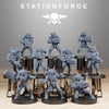 Pack of 10 3D printed Tarion Clone Infantry miniatures by StationForge Miniatures for Last Hope Miniatures, detailed military figures.