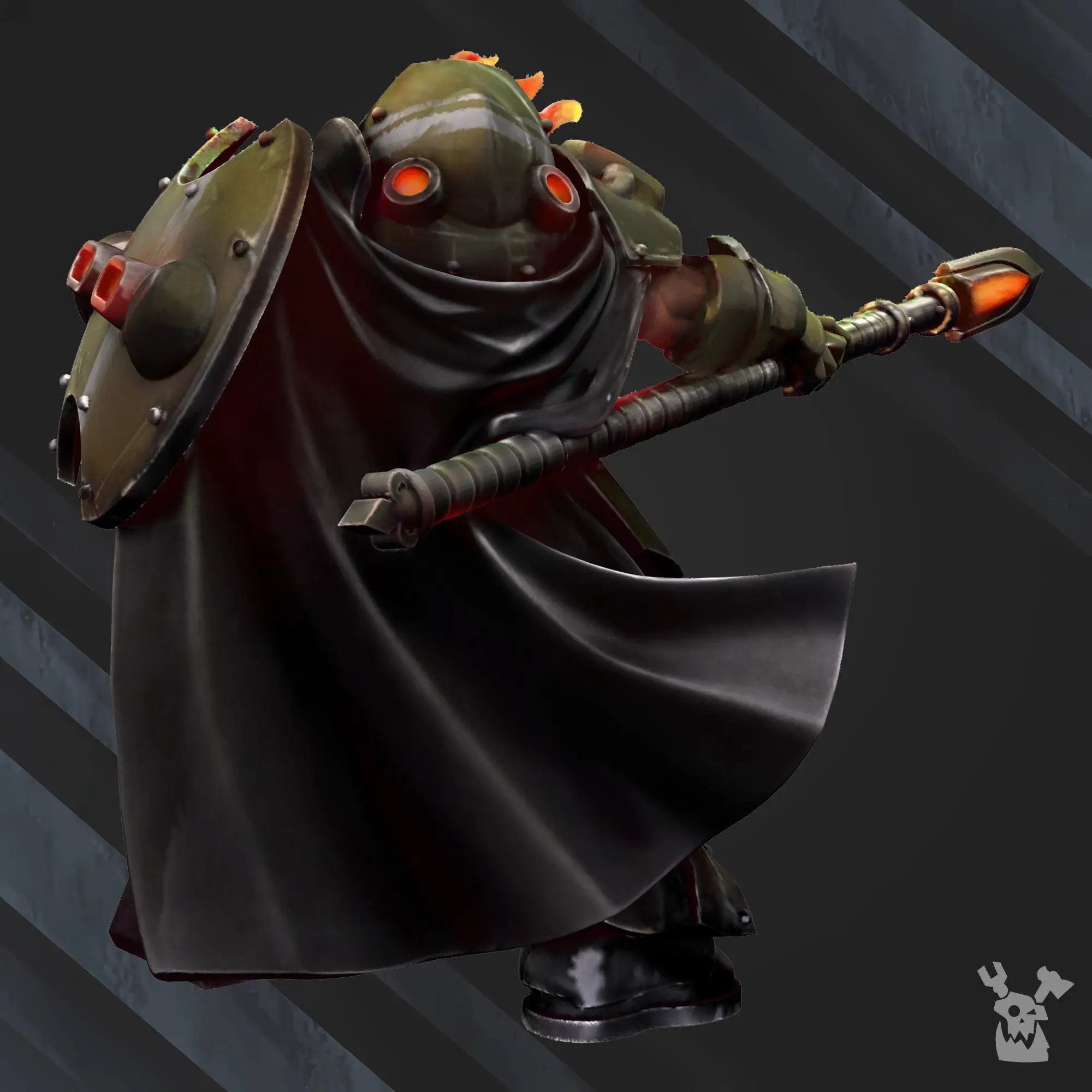 3D printed Techeart Commander miniature by DakkaDakka Miniatures, detailed model from Last Hope Miniatures.