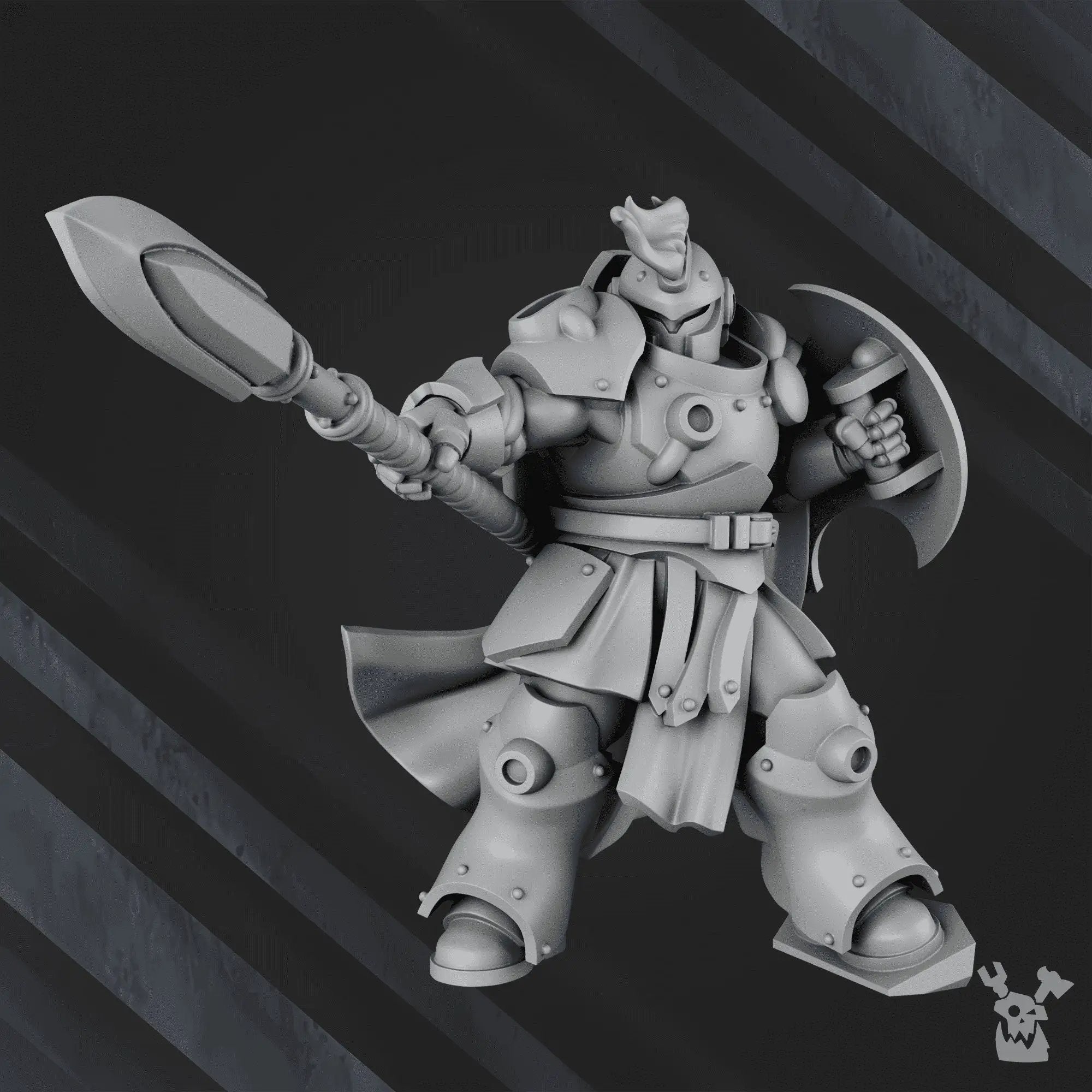 3D printed Techeart Commander miniature by DakkaDakka Miniatures, detailed model from Last Hope Miniatures.