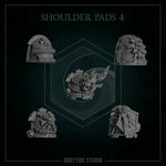 Set of 10 3D printed Templar Cross Shoulderpads by Greytide Studio for miniature figures, detailed religious-inspired armor accessories.