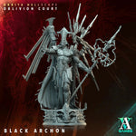 3D printed Black Archon miniature by Last Hope Miniatures for Archvillain Games, featuring detailed wings and armor.