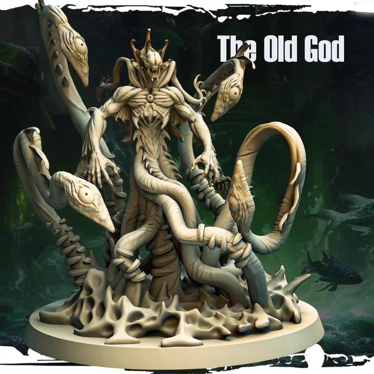 3D printed model of The Old God miniatures by Last Hope Miniatures, showcasing detailed ancient mythological creature artwork.