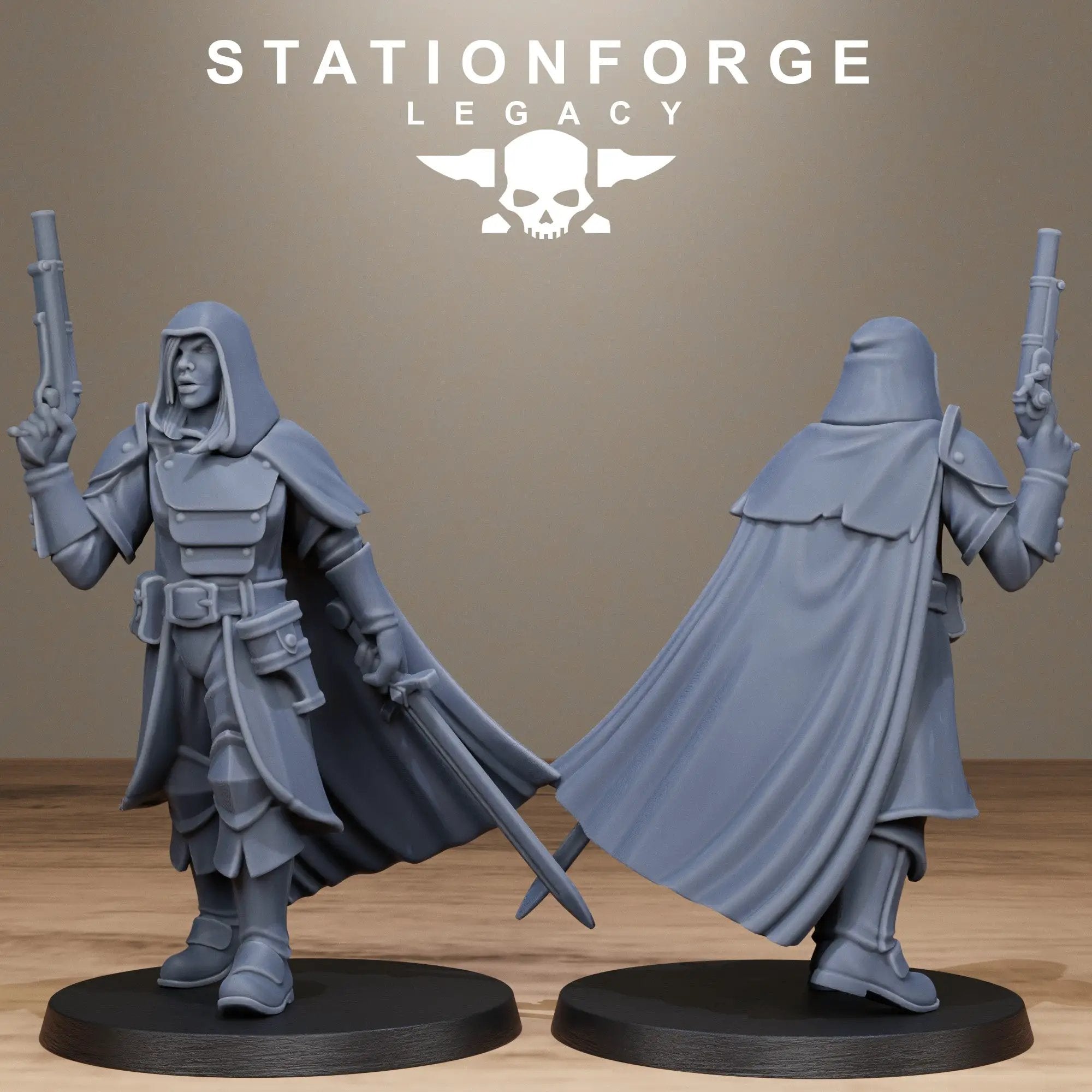 3D printed Thorncrest Trackers miniatures by StationForge Miniatures, part of Last Hope Miniatures collection, showing detailed figures.