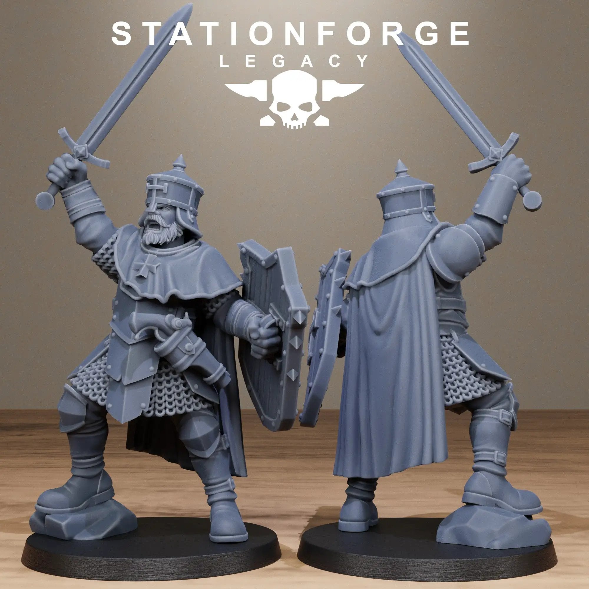 3D printed Thorncrest Trackers miniature by StationForge for Last Hope Miniatures, detailed fantasy gaming figures.