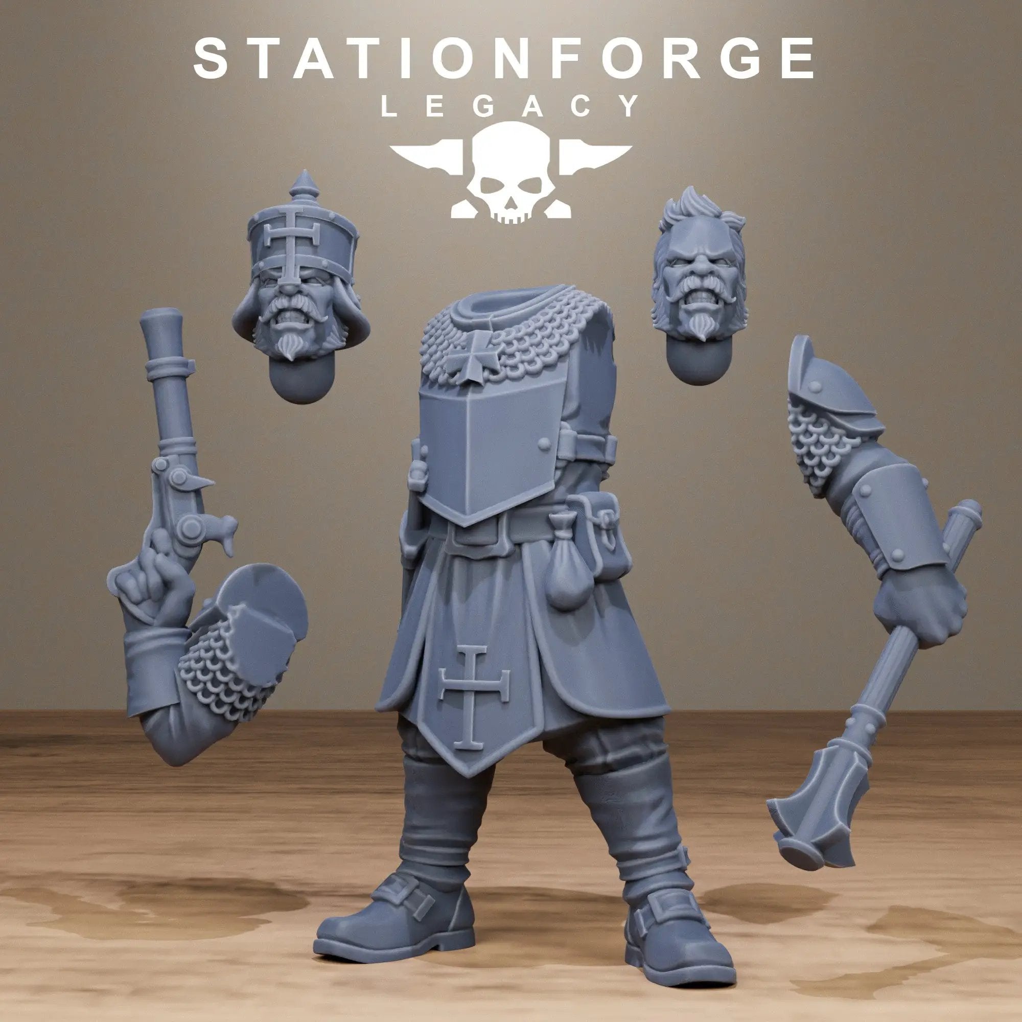 3D printed Thorncrest Trackers miniature by Last Hope Miniatures, featuring detailed figures from StationForge Miniatures.