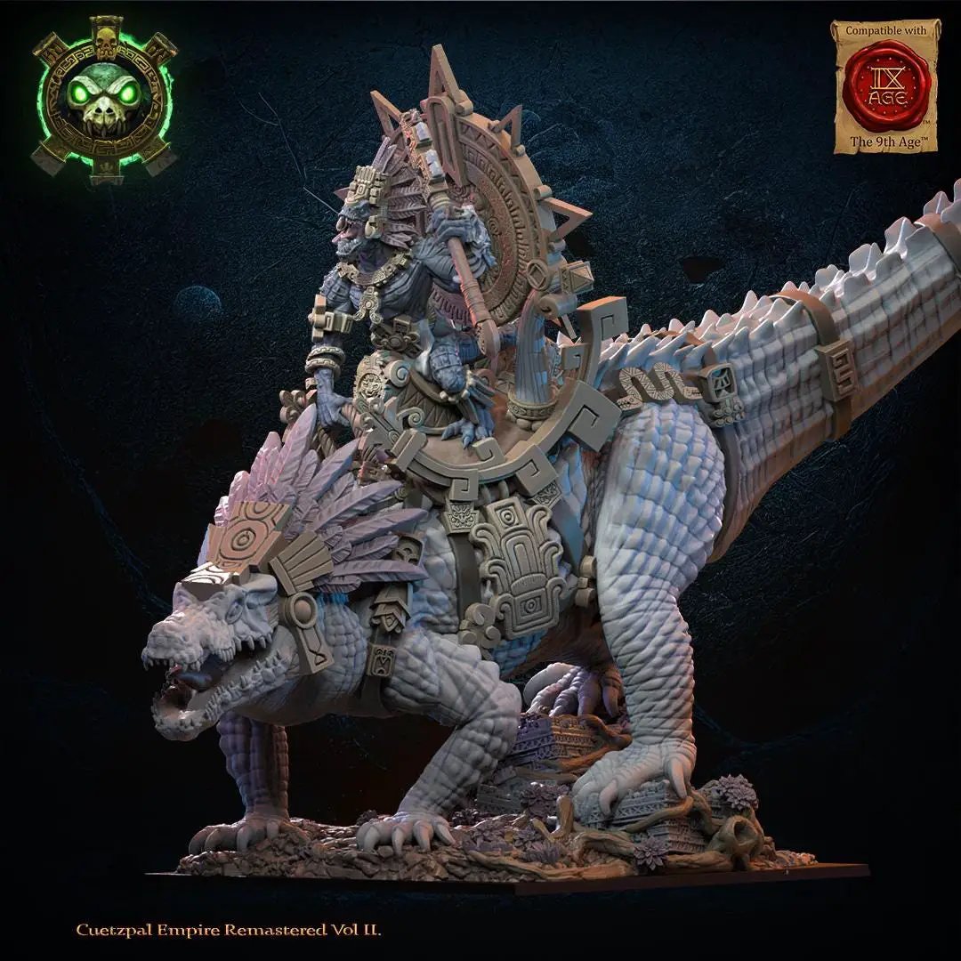 3D printed Tocih Cuetzpalli heroine figure by Lost Kingdom Miniatures, showcasing detailed miniature character design.