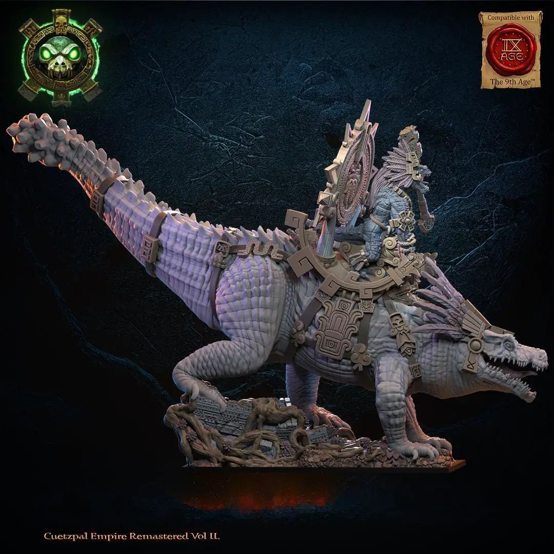 3D printed Tocih Cuetzpalli heroine miniature by Lost Kingdom Miniatures, detailed figure from Last Hope Miniatures.