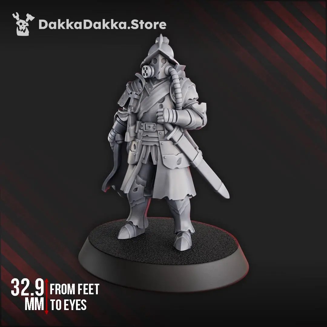 3D printed trench commander figure by Last Hope Miniatures for DakkaDakka Miniatures, detailed military miniature model.