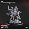 3D printed trench commander figure on horse by Last Hope Miniatures for DakkaDakka Miniatures, detailed military miniature model.