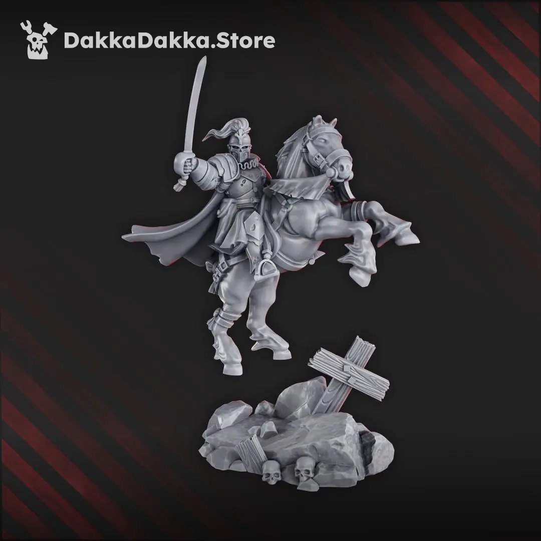 3D printed Trench Commander on horse miniature by Last Hope Miniatures for DakkaDakka, detailed military figure display.