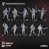Group of 10 3D printed Trench Conquistadors miniatures by Last Hope Miniatures for DakkaDakka, detailed military figures.