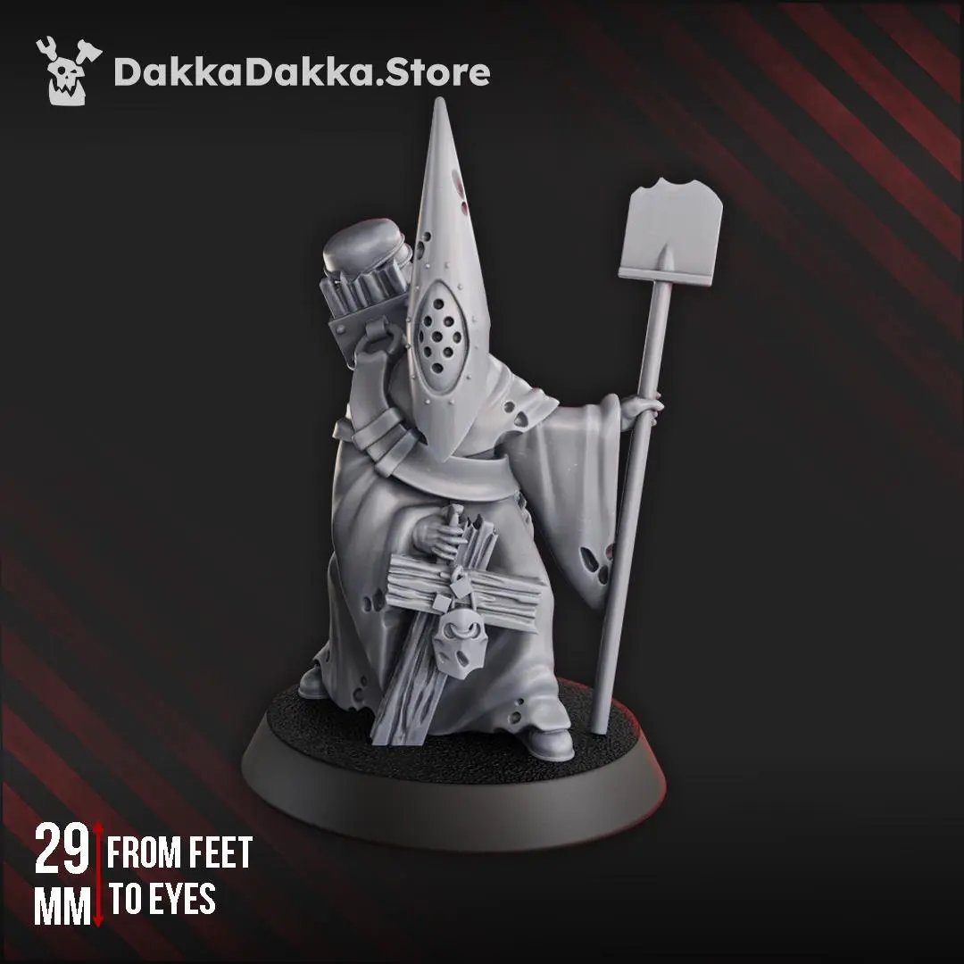 3D printed Trench Gravekeeper miniature by DakkaDakka Mininatures, detailed figure from Last Hope Miniatures.