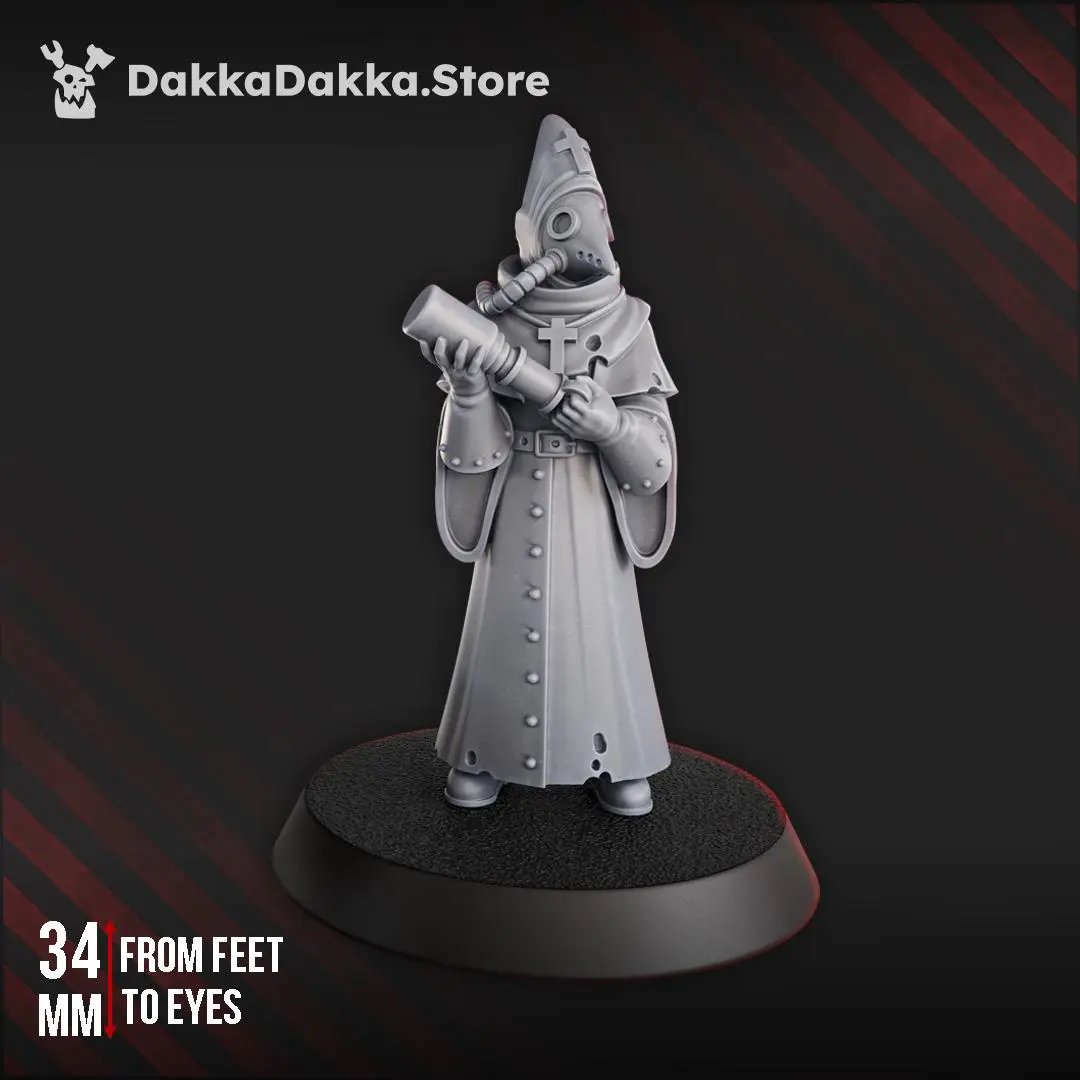 3D printed Trench Hospitaller miniature by Last Hope Miniatures for DakkaDakka Mininatures, showcasing detailed armor and medical equipment.