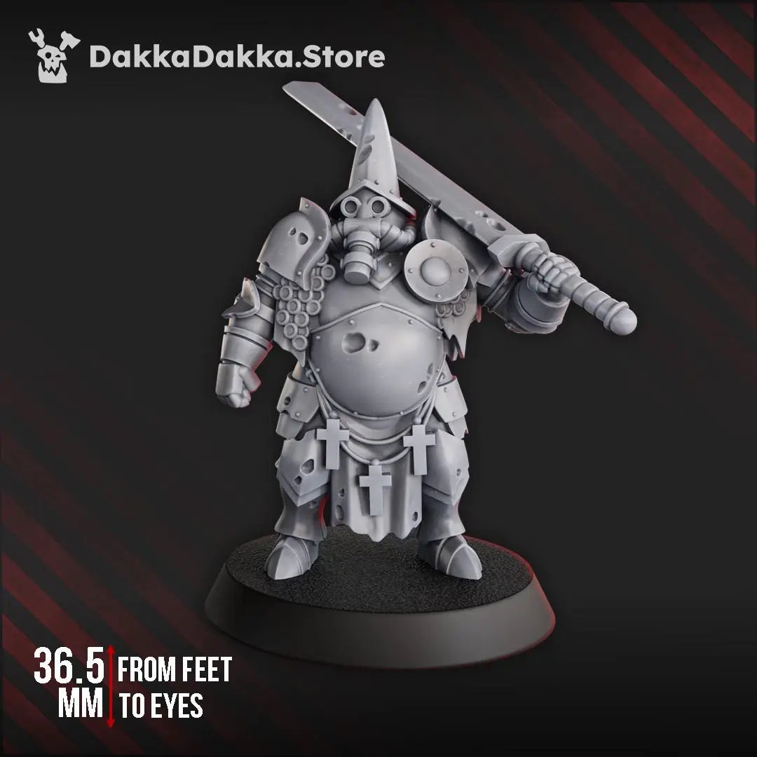 3D printed inquisitorial trench armor miniature by Last Hope Miniatures, detailed model for tabletop gaming or display.