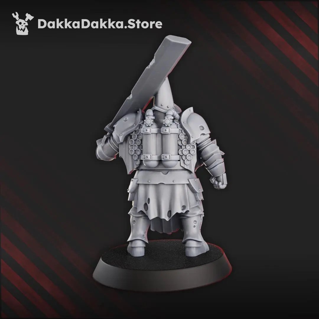 3D printed Inquisitorial trench model by Last Hope Miniatures, detailed with military and sci-fi elements from DakkaDakka Miniatures.