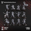 12 3D printed Trench Liquidation Team miniatures by DakkaDakka for Last Hope Miniatures, shown assembled and detailed.