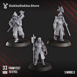 3D printed Trench Vanguard miniature by DakkaDakka Mininatures, painted details, with military armor and weaponry from Last Hope Miniatures.