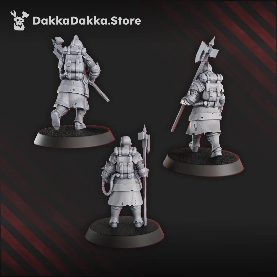 3D printed Trench Vanguard miniature by Last Hope Miniatures for DakkaDakka Mininatures, featuring detailed military armor and weaponry.