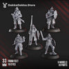 Set of five 3D printed Trench Veterans miniatures by Last Hope Miniatures for DakkaDakka, detailed military figures for tabletop gaming.