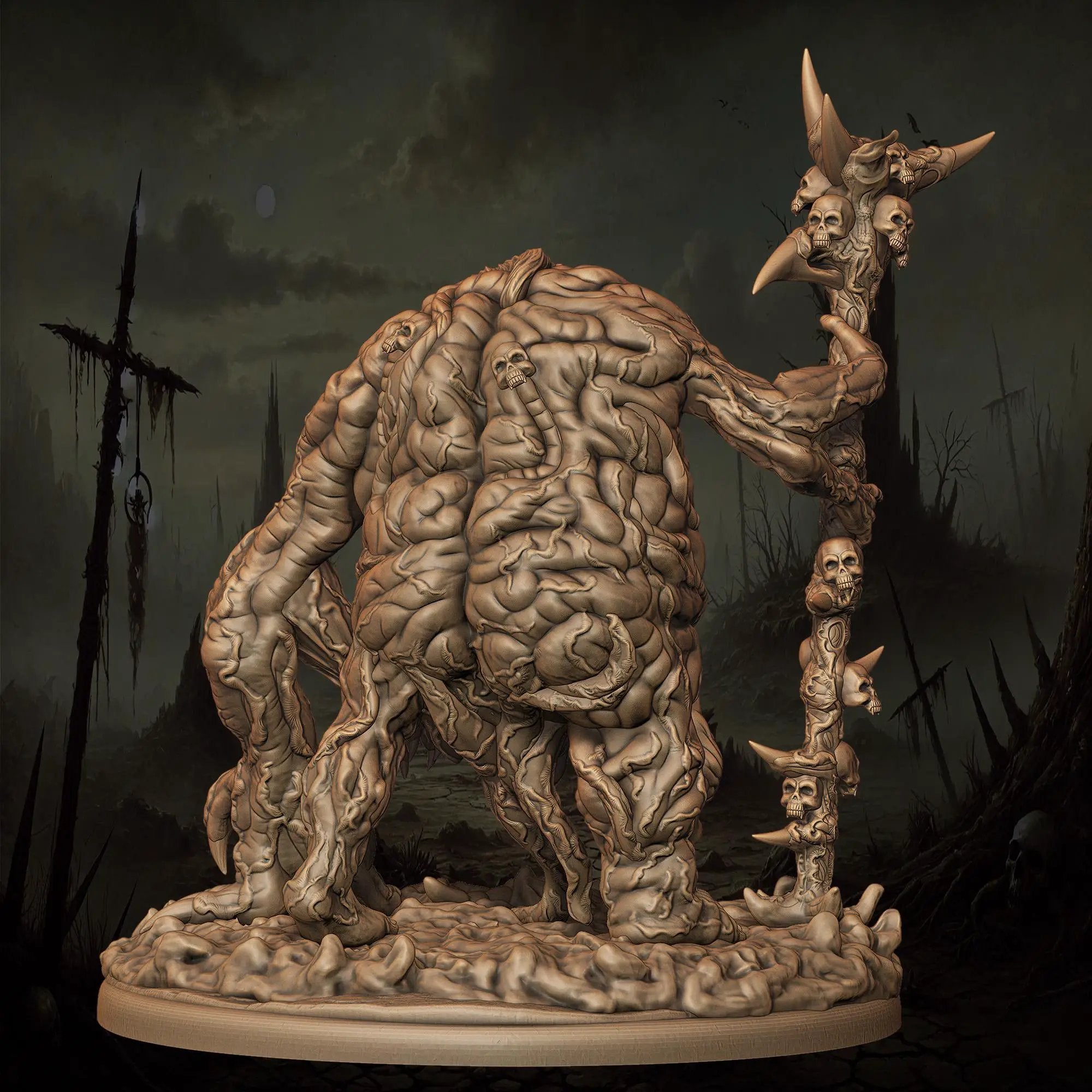 3D printed Twisted Fiend of Chaos miniature by Last Hope Miniatures, featuring intricate twisted horns and demonic details.