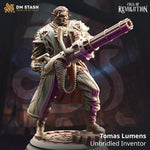 3D printed Unbridled Inventor figure by Last Hope Miniatures, showcasing detailed steampunk-inspired design and craftsmanship.