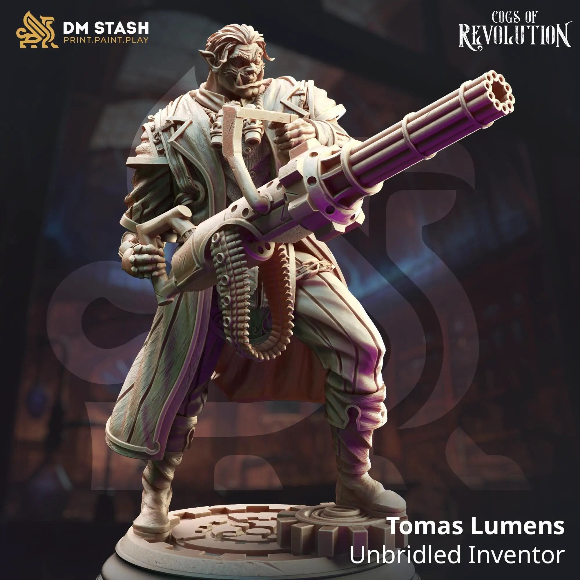 3D printed Unbridled Inventor figure by Last Hope Miniatures, showcasing detailed steampunk-inspired design and craftsmanship.