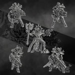 3D printed Unholy Sisters miniature by DakkaDakka Miniatures, featuring detailed religious armor and weapons from Last Hope Miniatures.