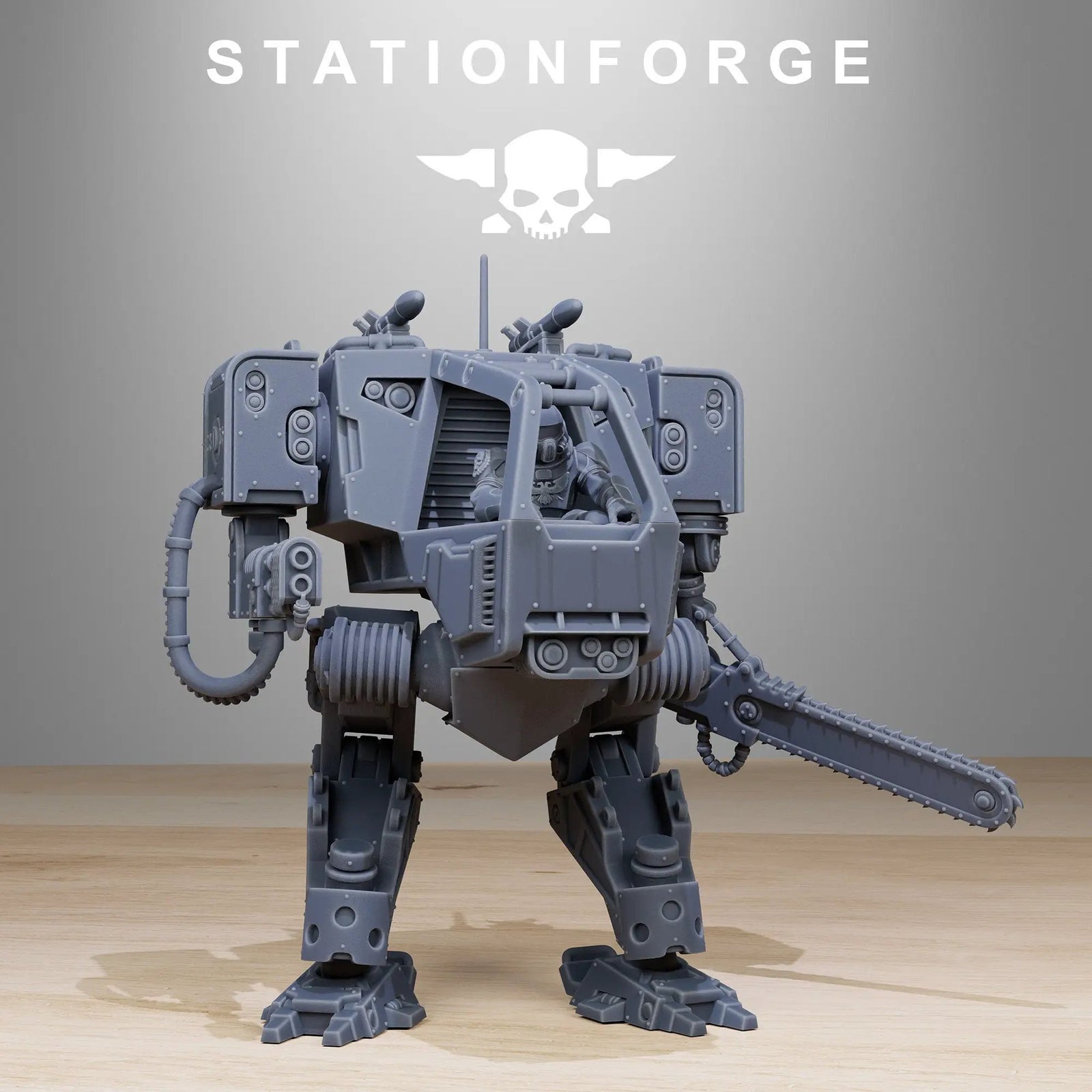 3D printed Vaskar Walker miniature by Last Hope Miniatures from StationForge Miniatures, featuring detailed mechanical design and intricate details.