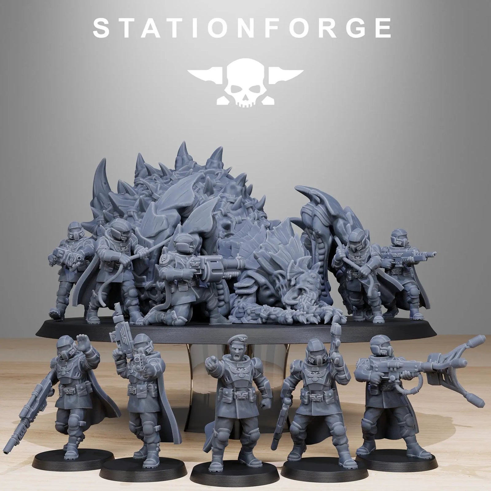 3D printed Vaskar Xeno Hunters miniature by Last Hope Miniatures, detailed sci-fi game figure from StationForge Miniatures.