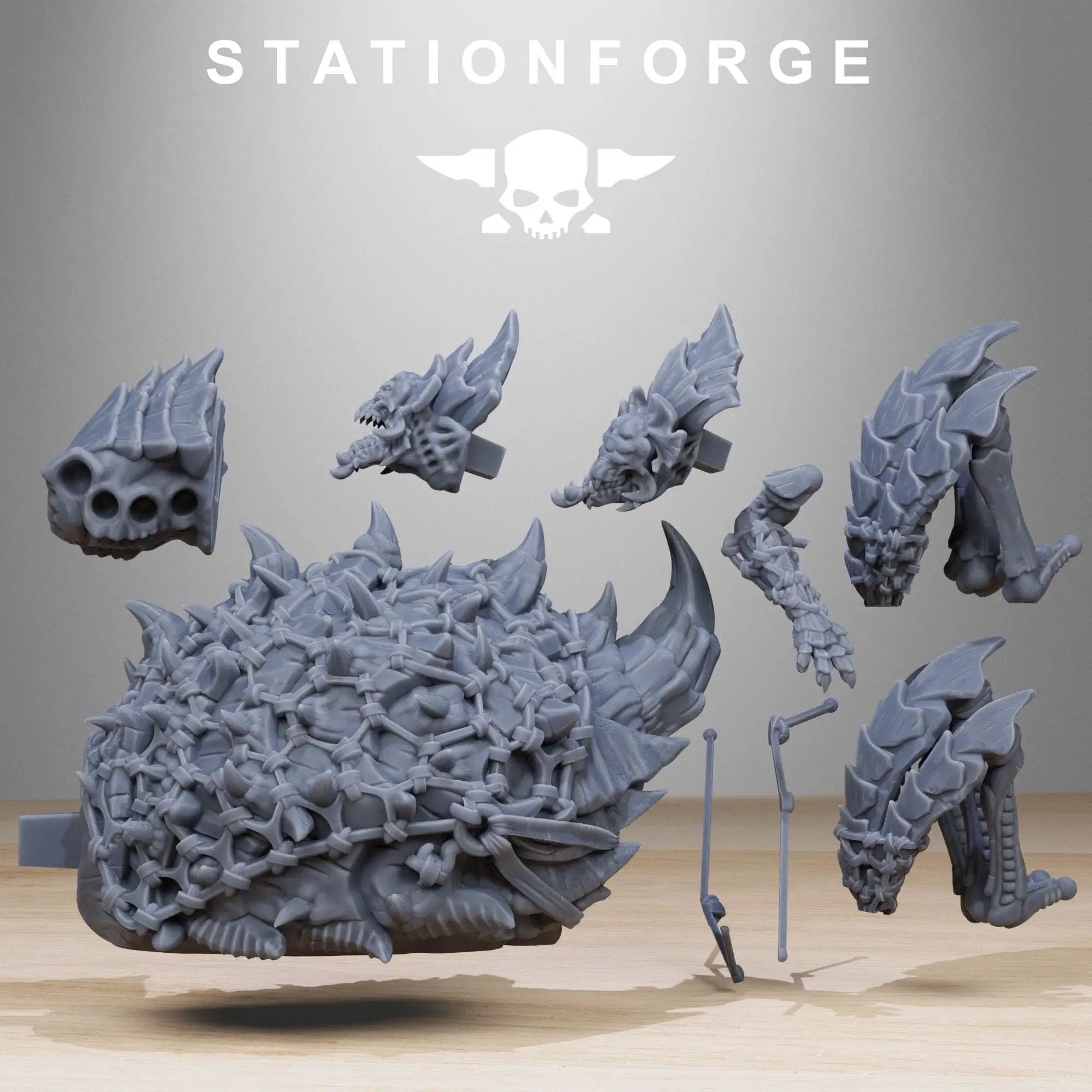 3D printed Vaskar Xeno Hunters miniatures by StationForge, detailed sci-fi figures from Last Hope Miniatures.