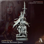 3D printed Velora the Revenant Queen miniature by Last Hope Miniatures, showing intricate details and dynamic pose.