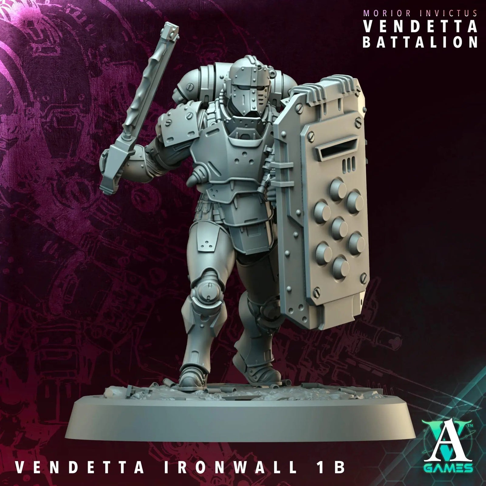 Six 3D printed Vendetta Ironwalls miniatures by Archvillain Games from Last Hope Miniatures, detailed fantasy tabletop gaming terrain.