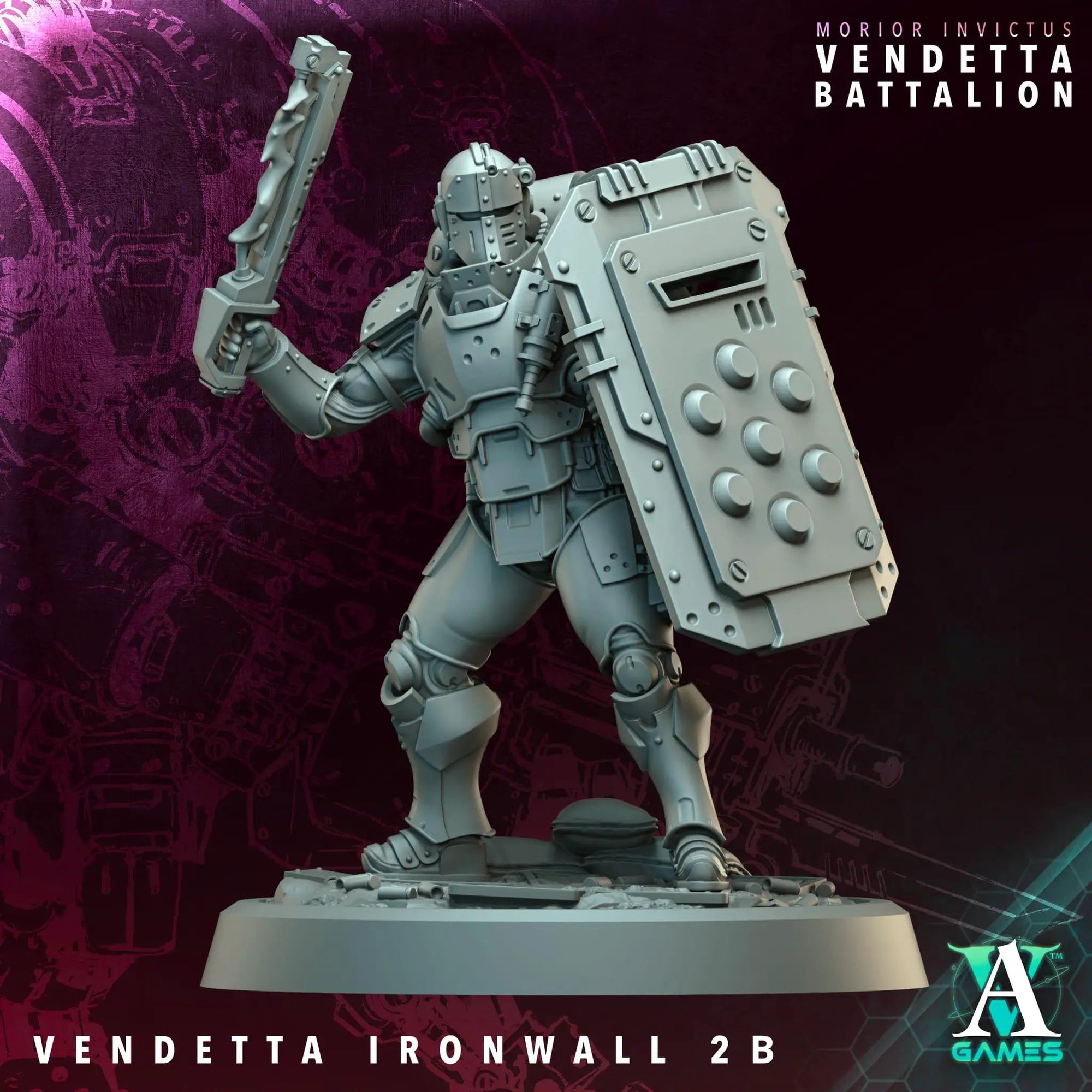Six 3D printed Vendetta Ironwalls miniatures by Last Hope Miniatures for Archvillain Games, featuring detailed fortress wall designs.