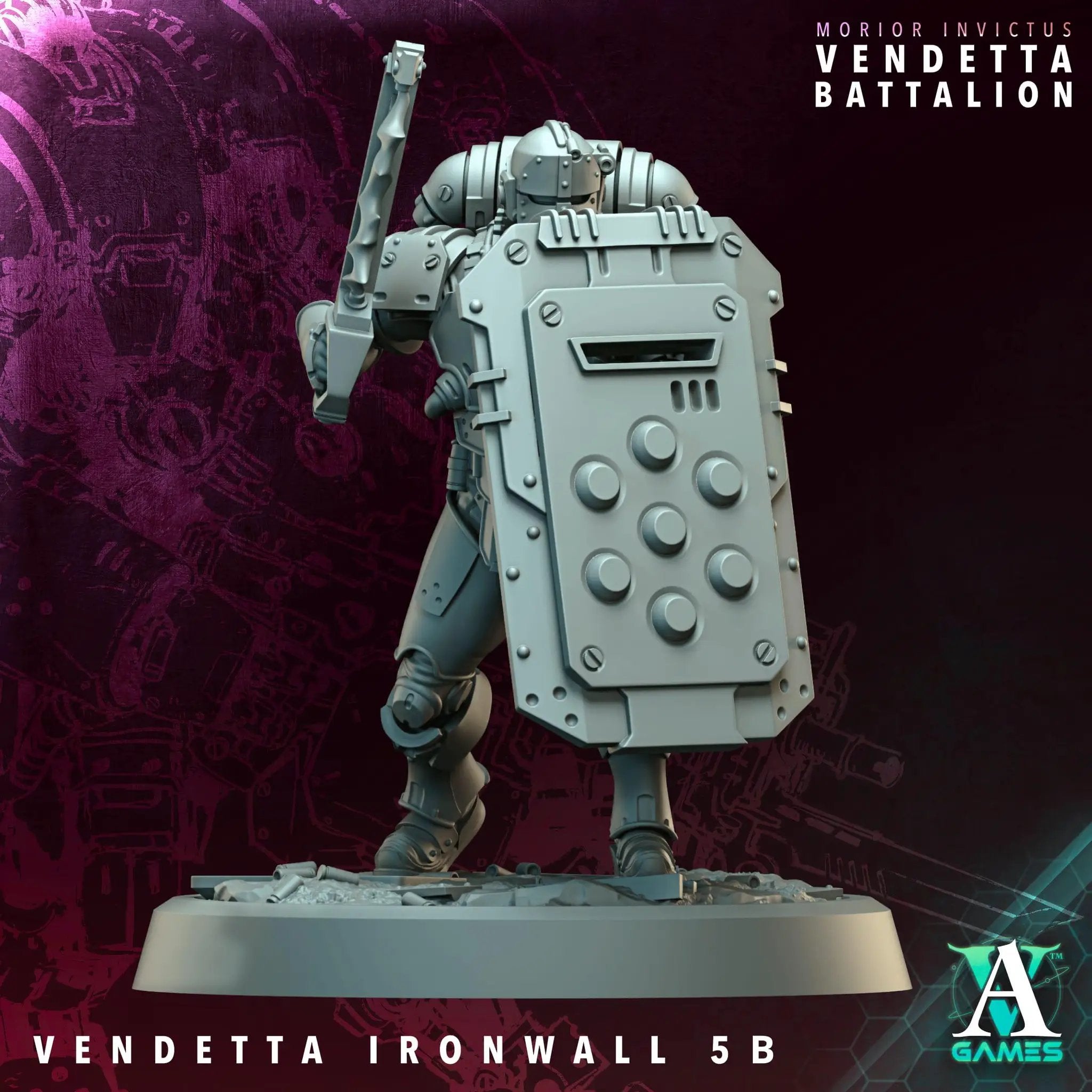 Six 3D printed Vendetta Ironwalls miniatures by Last Hope Miniatures for Archvillain Games, detailed fantasy gaming terrain pieces.
