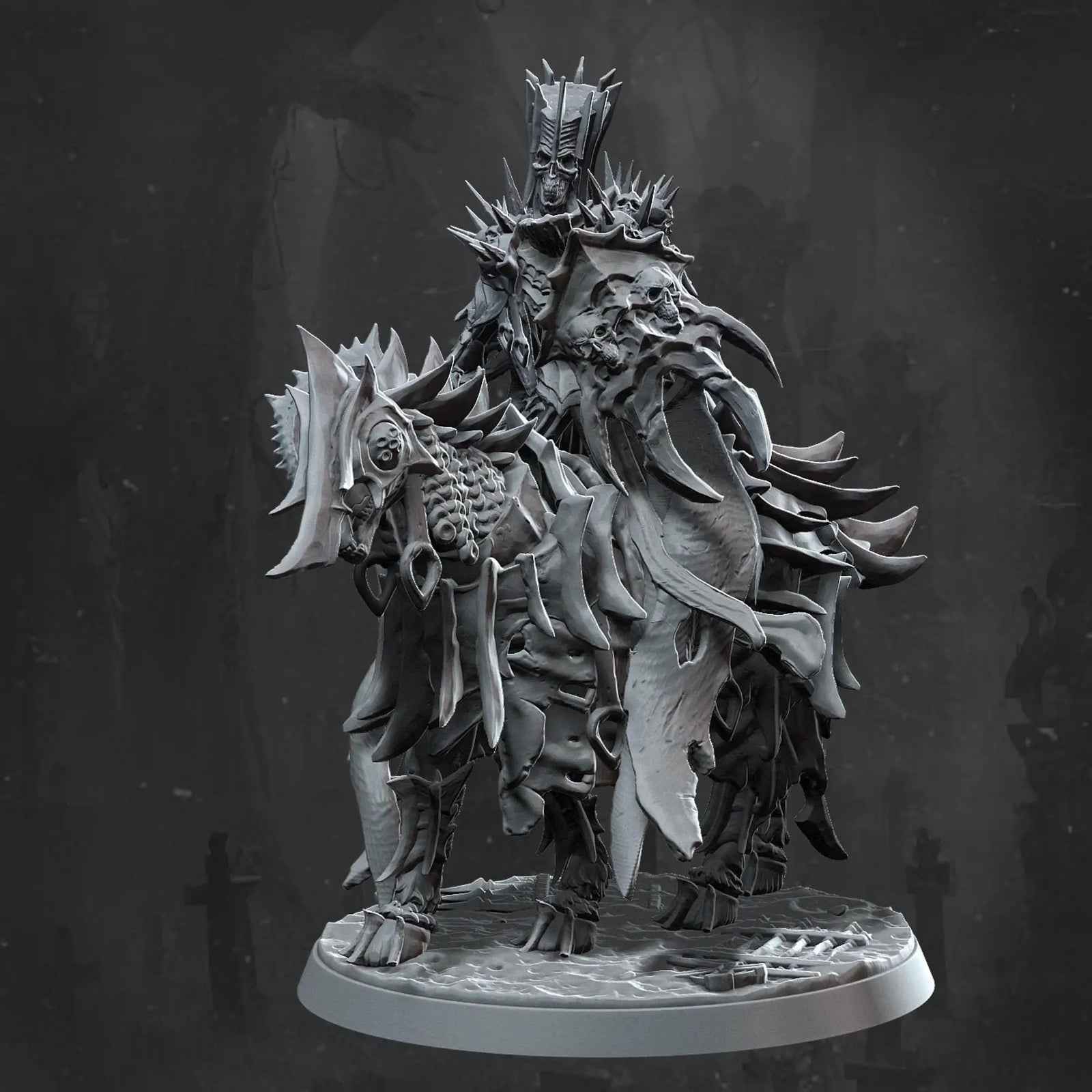 3D printed Vile Horseman miniature by Last Hope Miniatures, featuring detailed sculpt and intricate design from Monolith Arts.