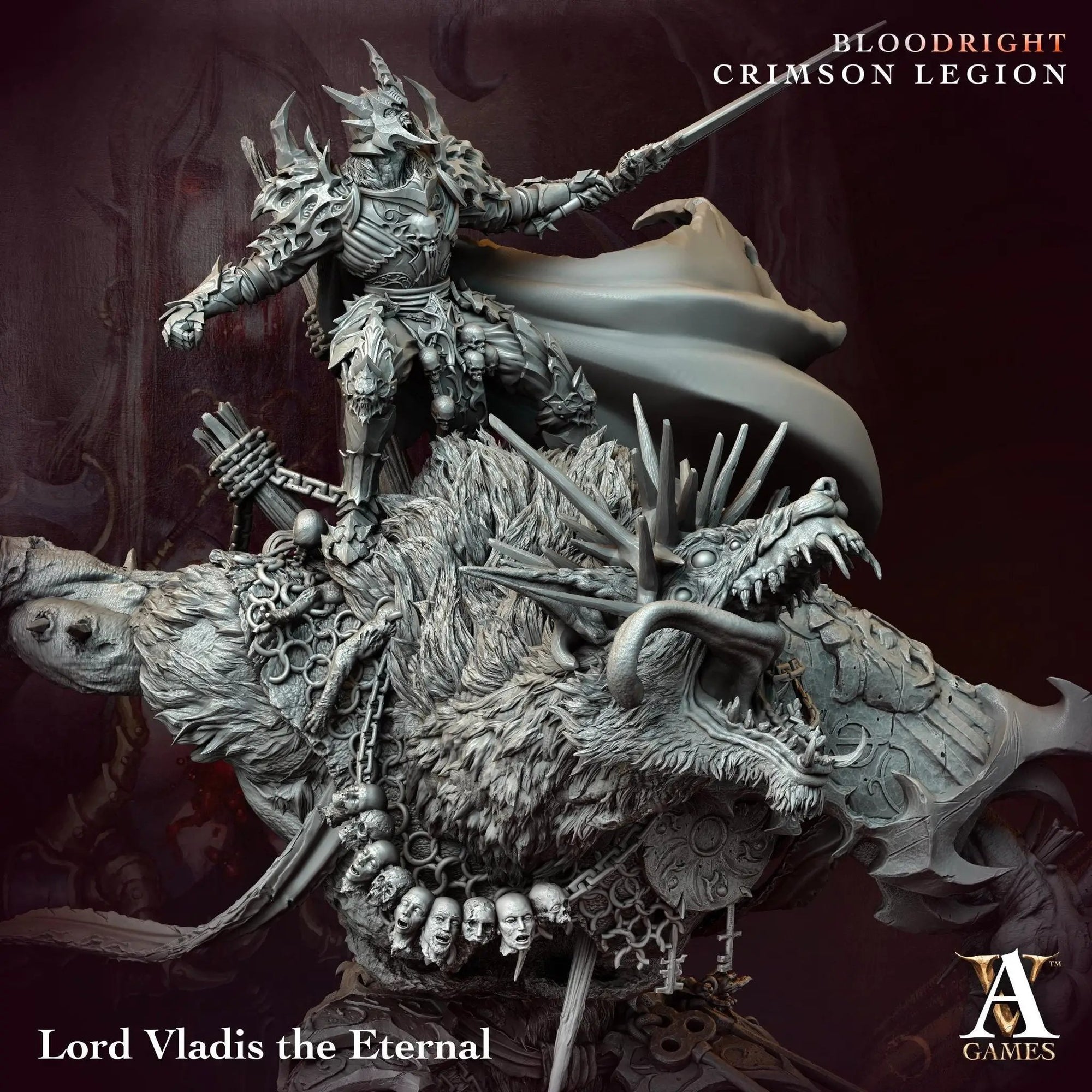 3D printed Vladis the Eternal miniature by Last Hope Miniatures, featuring detailed sculpting from Archvillain Games.