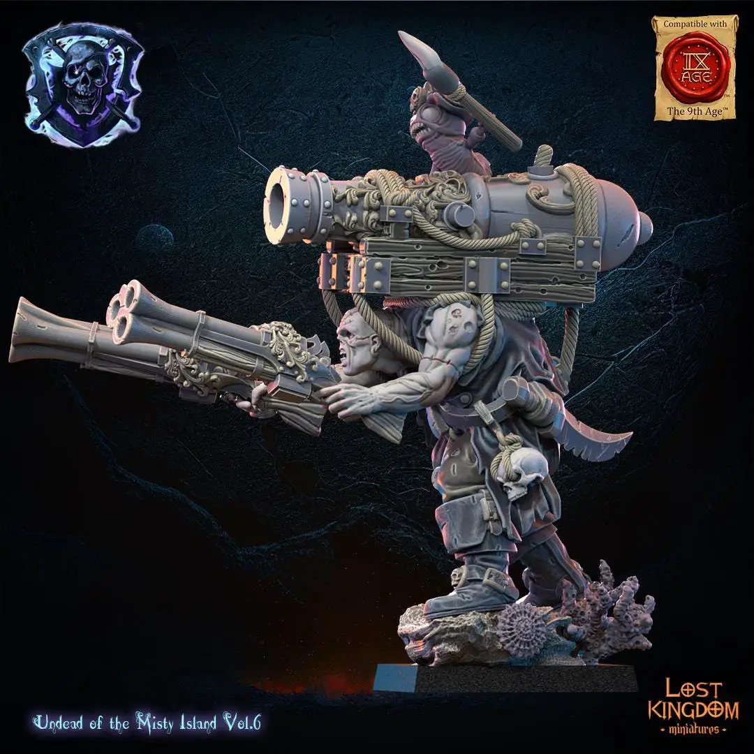 3D printed Wigor "The Bomber" miniature by Lost Kingdom Miniatures, shown in detailed close-up with intricate sculpting and textures.