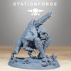 3D printed Xenarid Fluxus miniature by StationForge for Last Hope Miniatures, detailed sci-fi figure on a textured base.