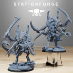 3D printed Xenarid Nyxar x2 miniatures by StationForge for Last Hope Miniatures, showing detailed sci-fi alien figures.